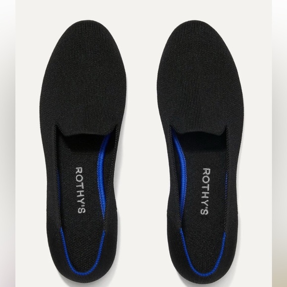 Rothy's Shoes - Rothy's Elegant Black Flats with Blue Highlights like new